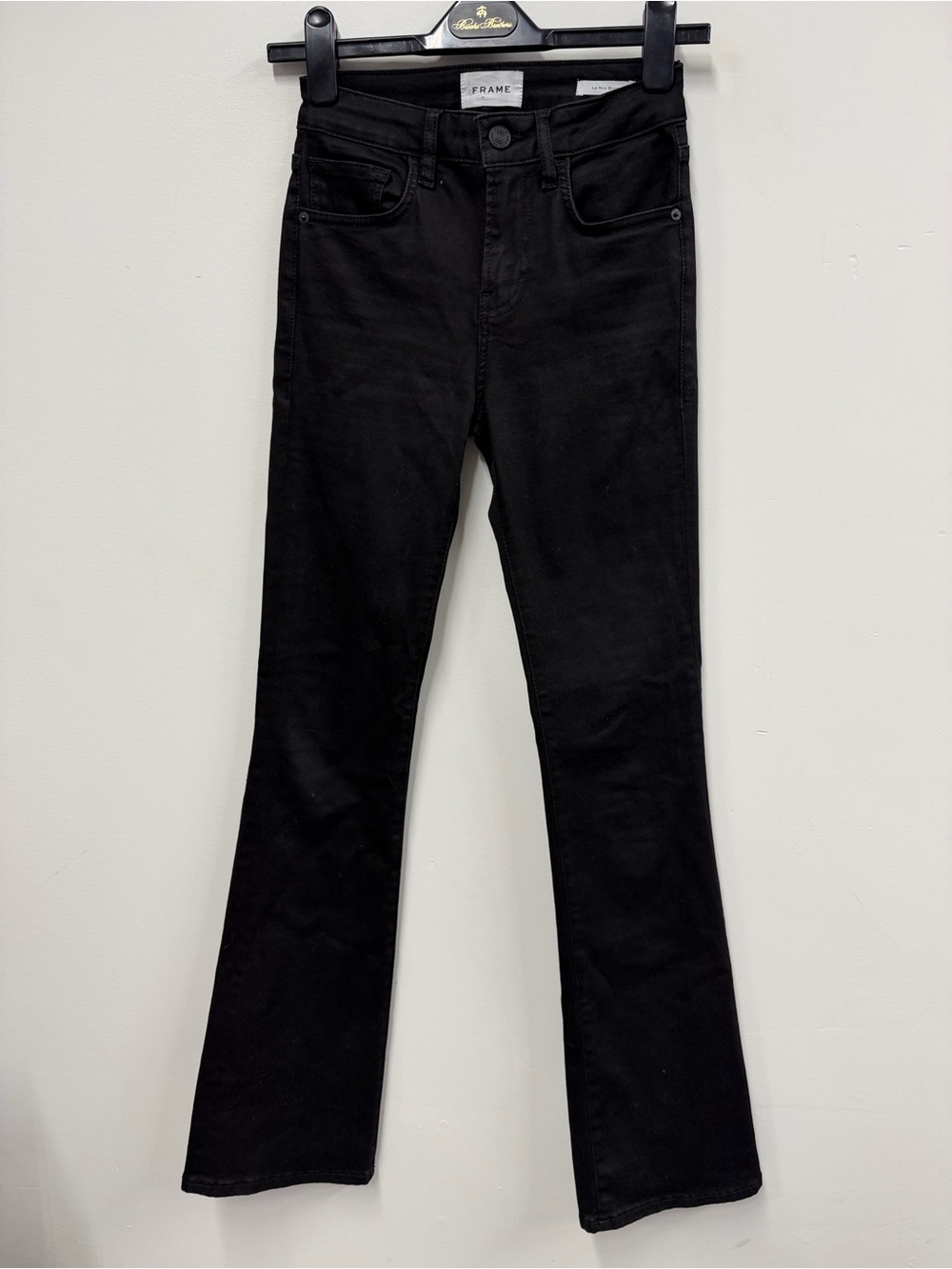 Frame Denim Black Flared High-Rise Jeans